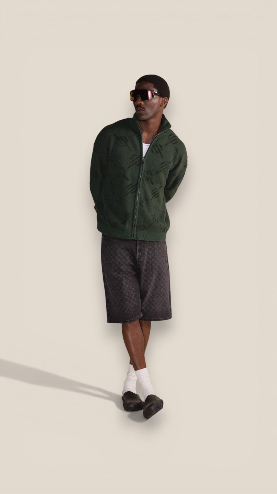 Rosin Monogram Knit Zip Up