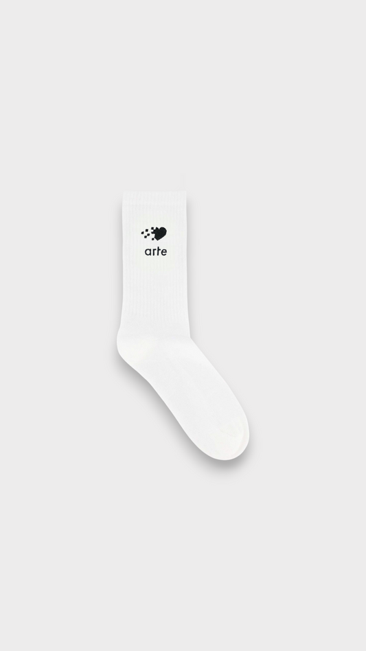 Arte Fade Heart Socks White