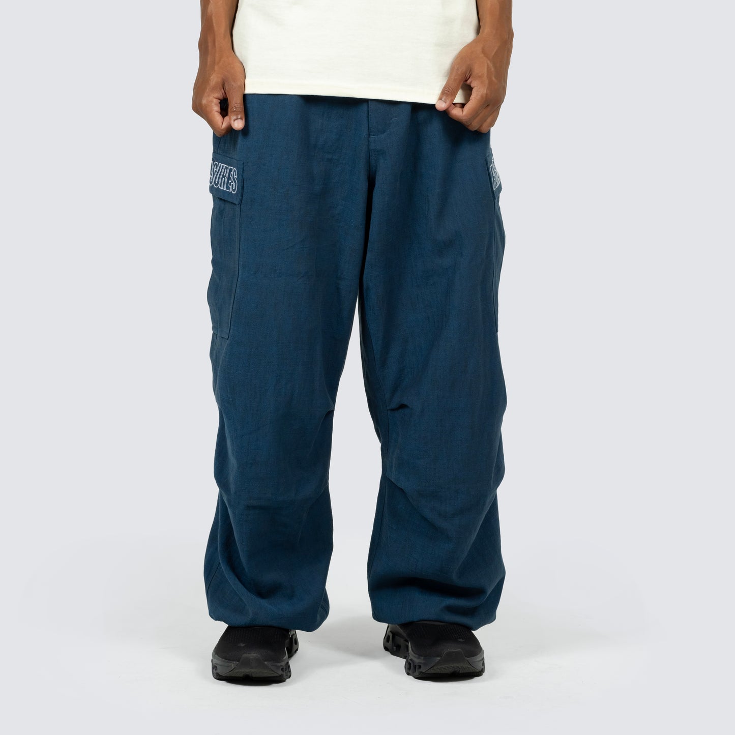 Visitor Wide Fit Cargo Pants Navy