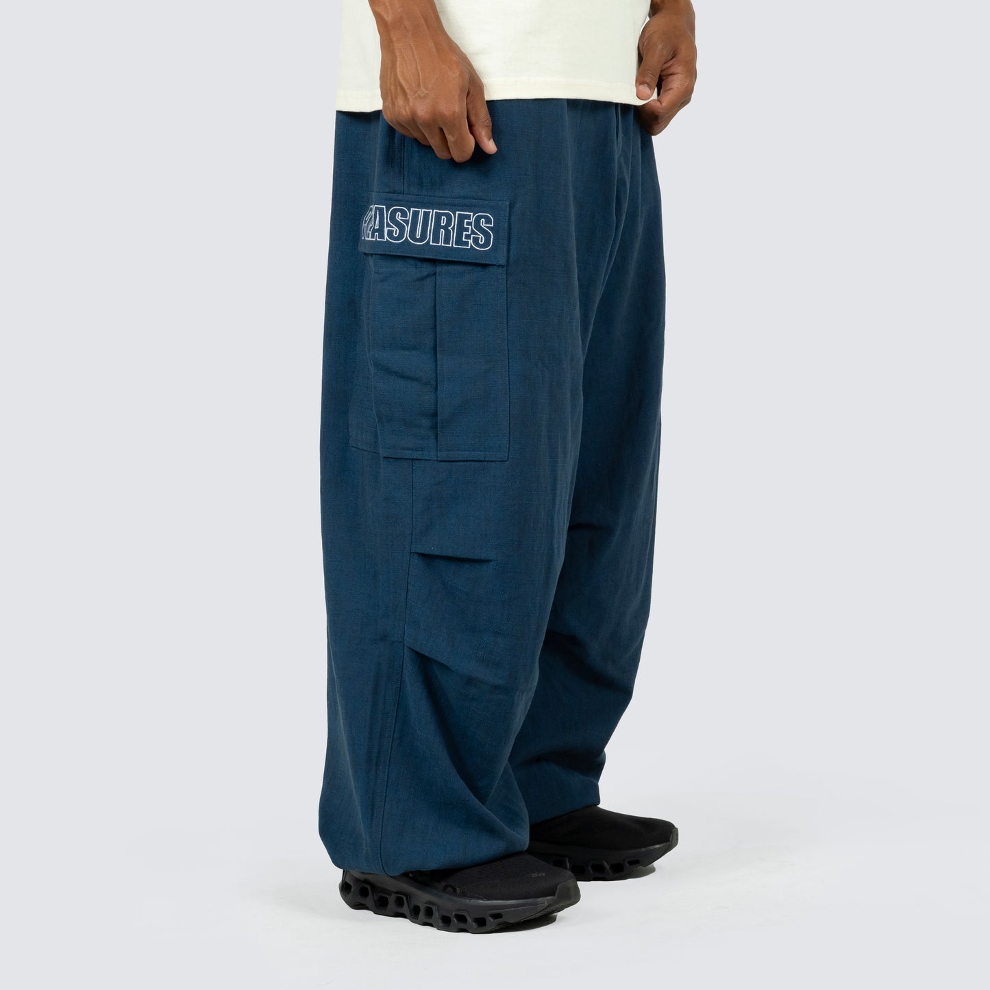 Visitor Wide Fit Cargo Pants Navy