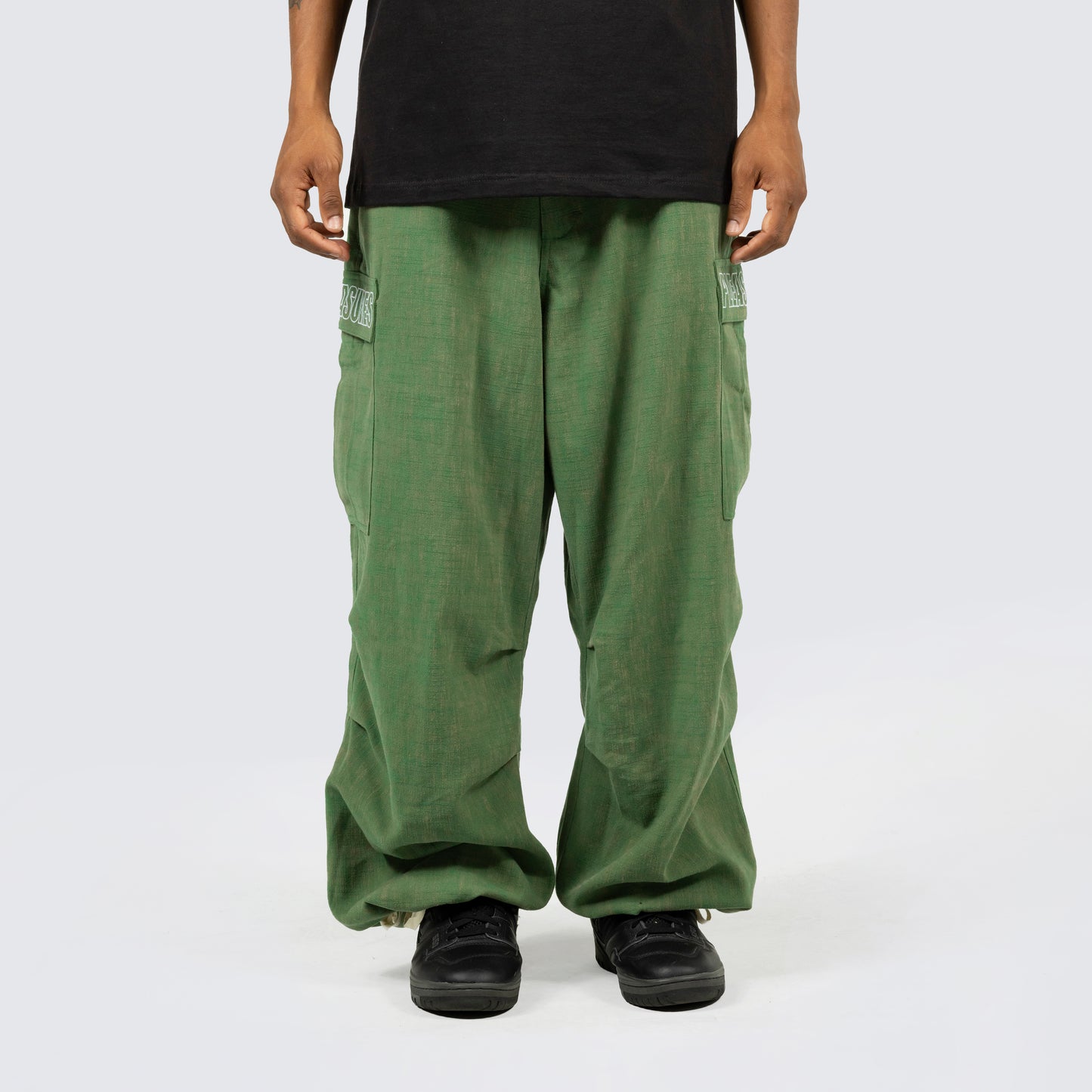 Visitor Wide Fit Cargo Pants Green