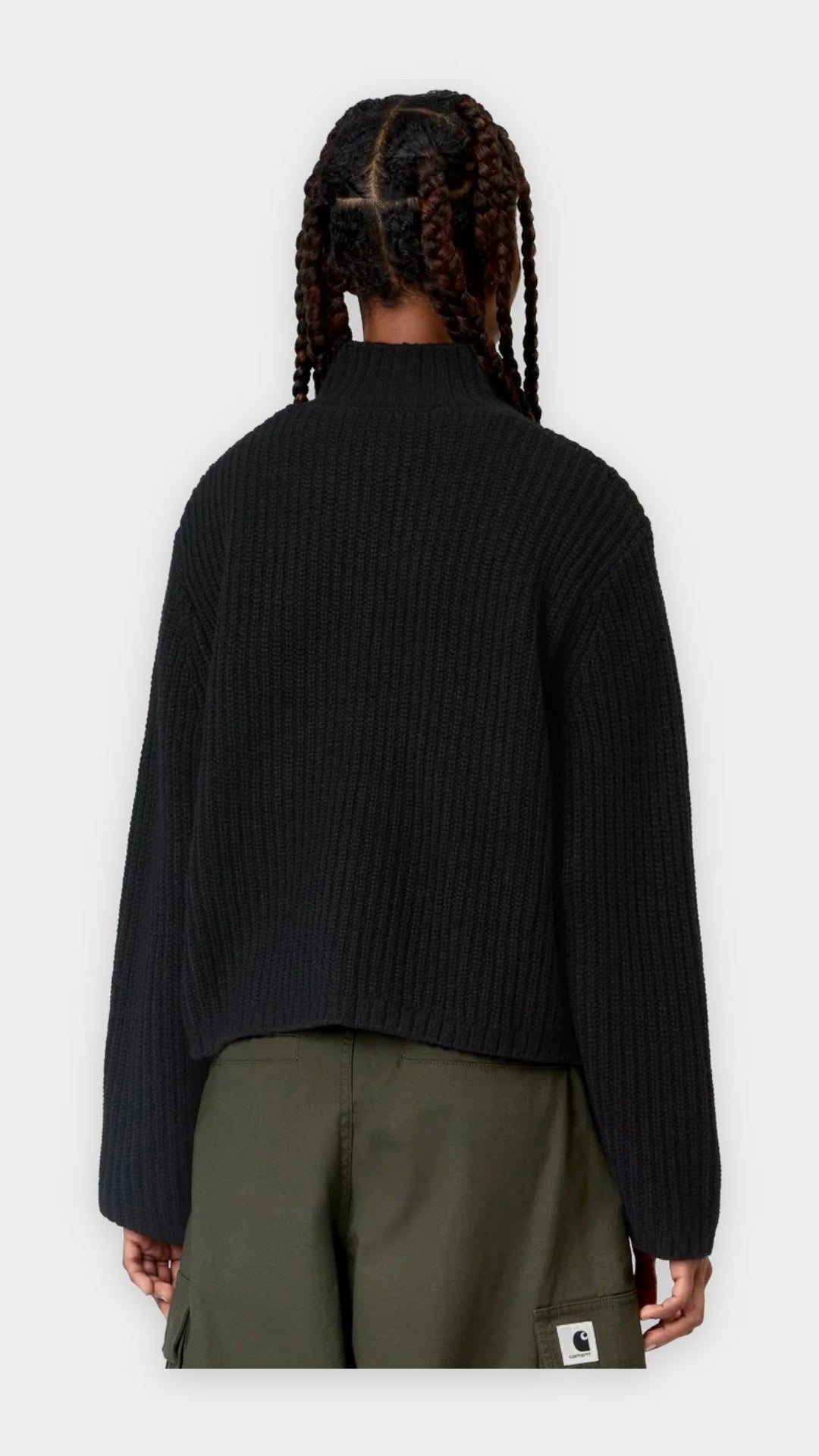 W' Detroit Half Zip Sweater Black - trasera