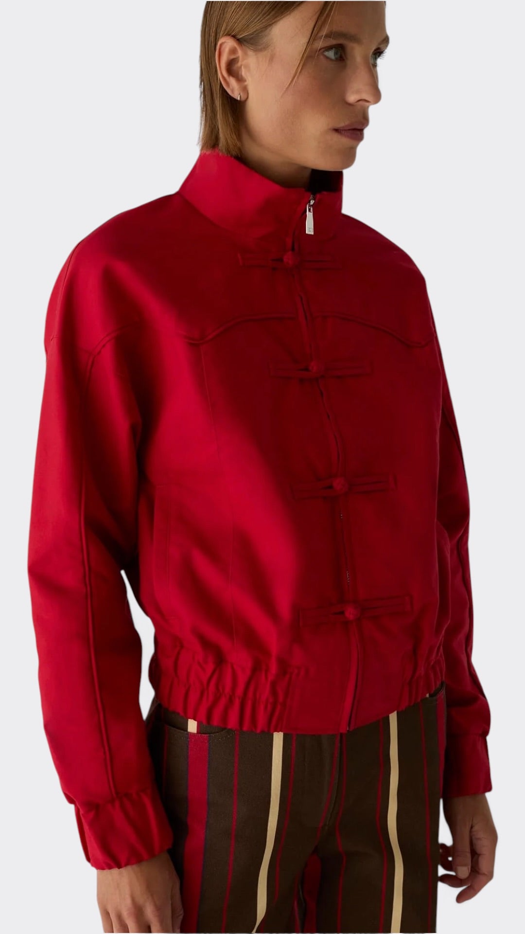 Sylvie Red Bomber Jacket
