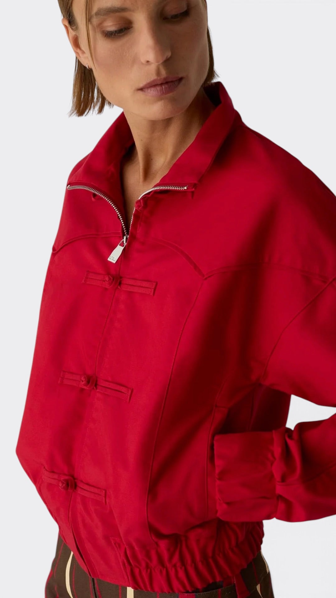 Sylvie Red Bomber Jacket