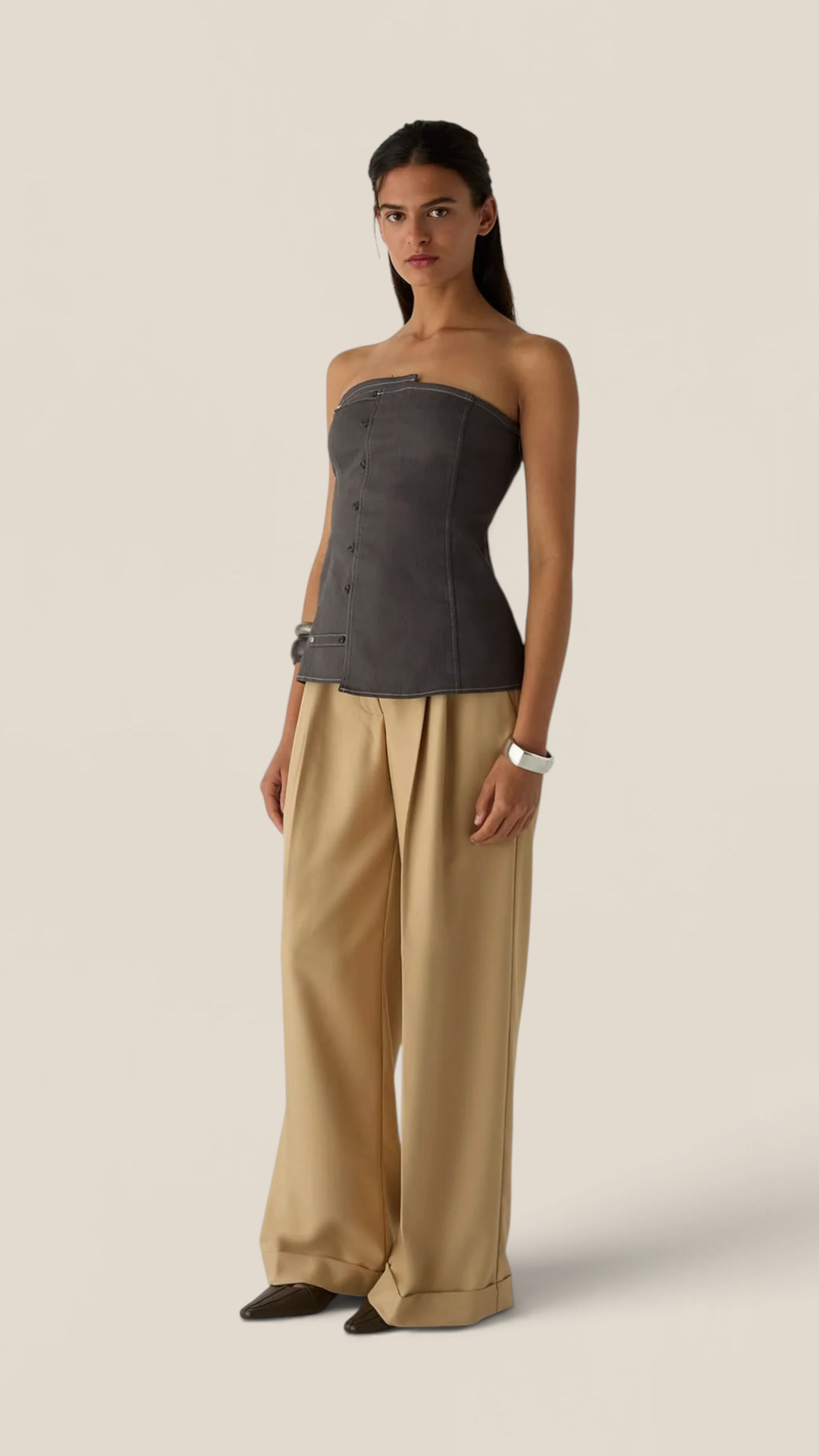 Lioren Grey Sleeveless Top