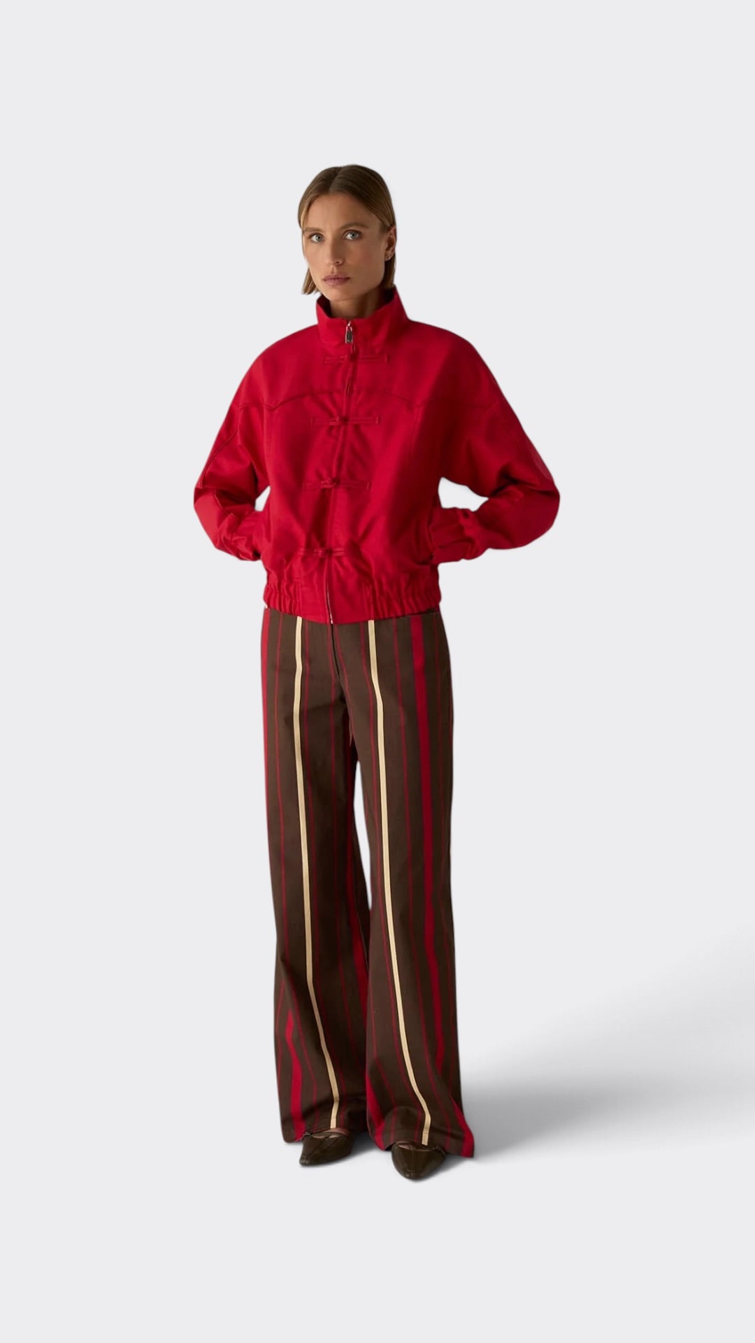 Sylvie Red Bomber Jacket