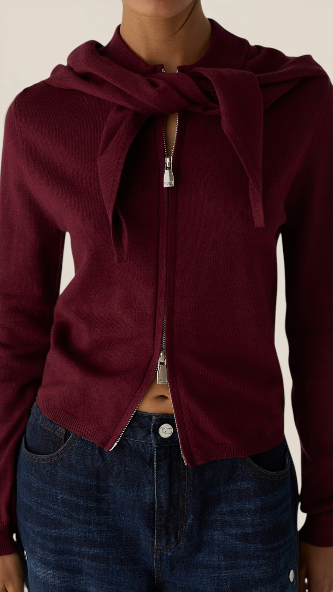 Frida Plum Zipper Knit
