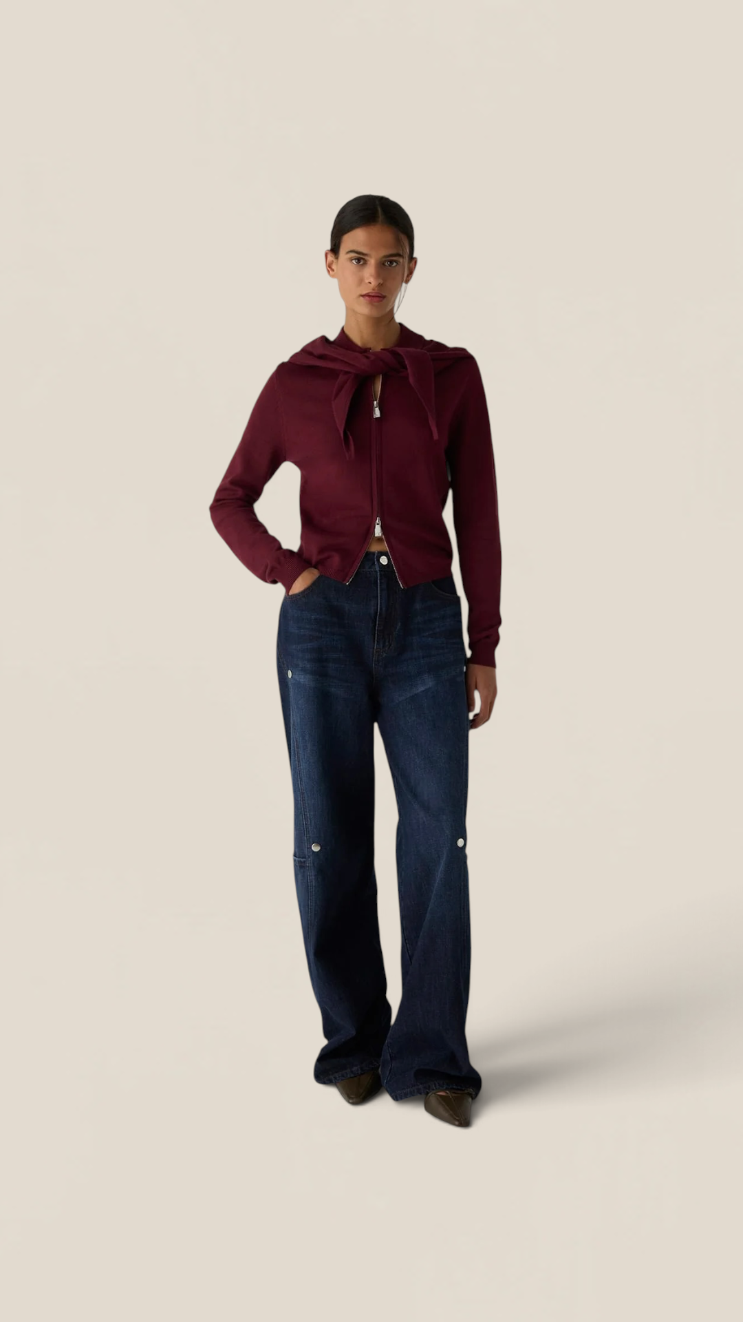 Frida Plum Zipper Knit