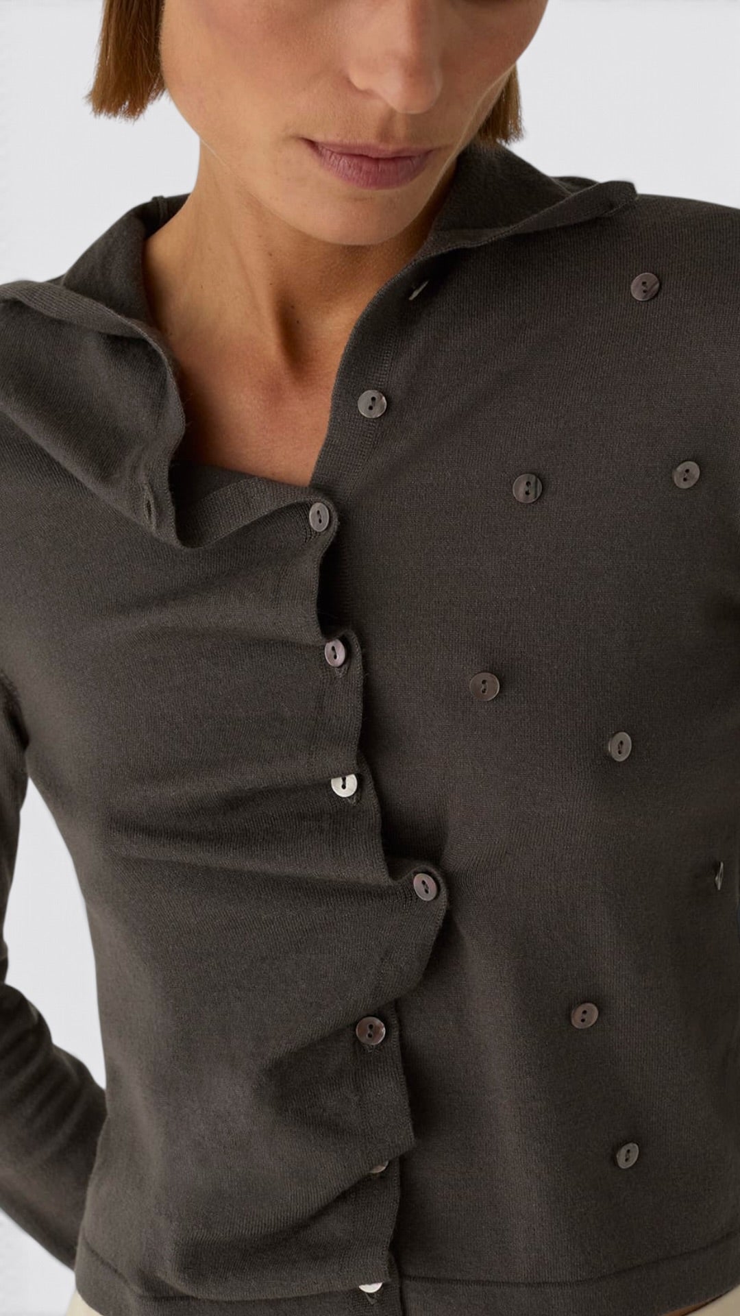 Fia Grey Buttoned Cardigan