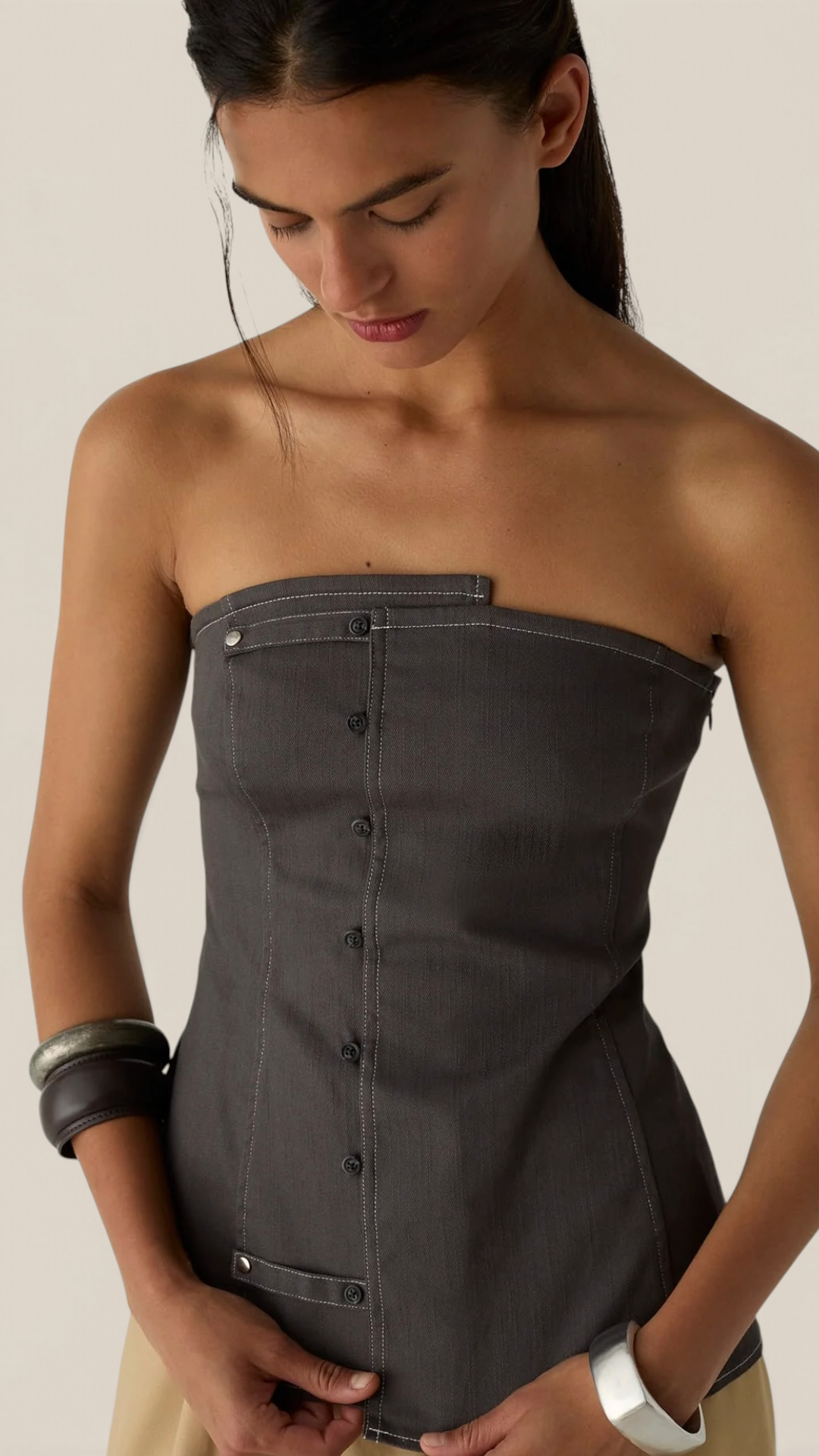 Lioren Grey Sleeveless Top