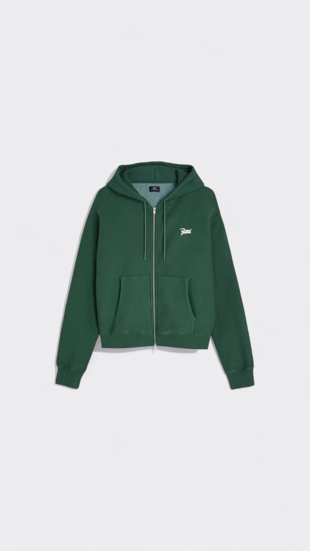 Patta Classic Zip-Up Hooded Sweater Green